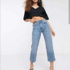 ASOS DESIGN Petite High Rise stretch slim straight